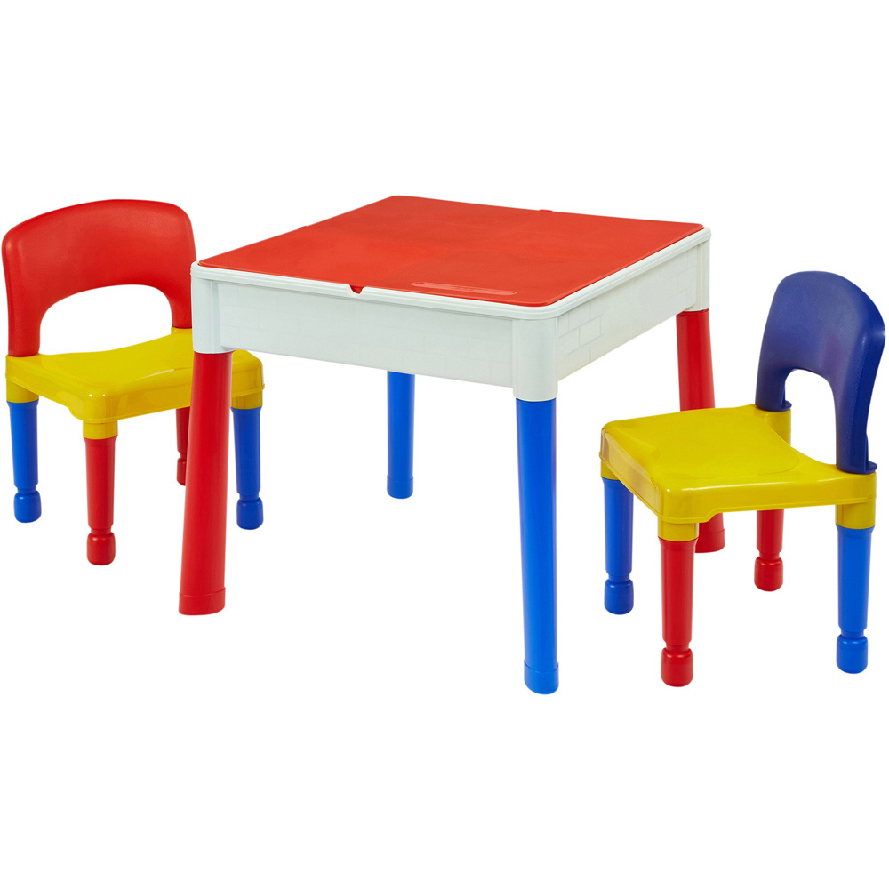 Liberty House Toys Kids 5-in-1 Multicoloured Activity Table and 2 Chairs Set Image 2