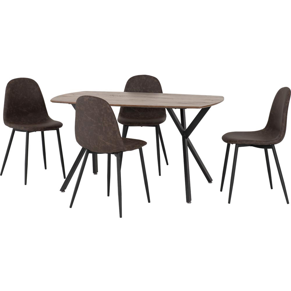 Seconique Athens 4 Seater Dining Set Oak Image 2