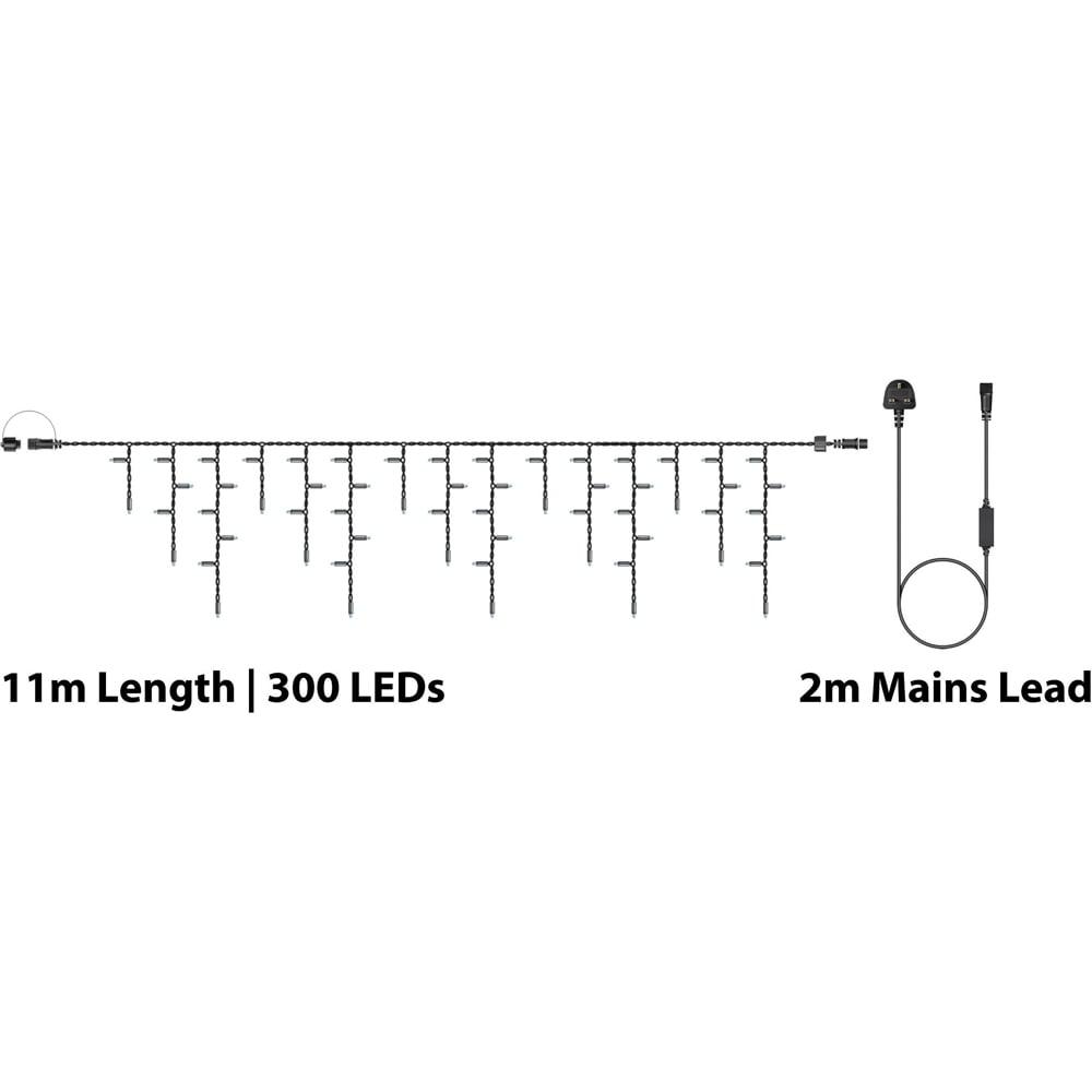 Eagle Connect 300 Warm White LED Black Icicle Light 11m Image 7