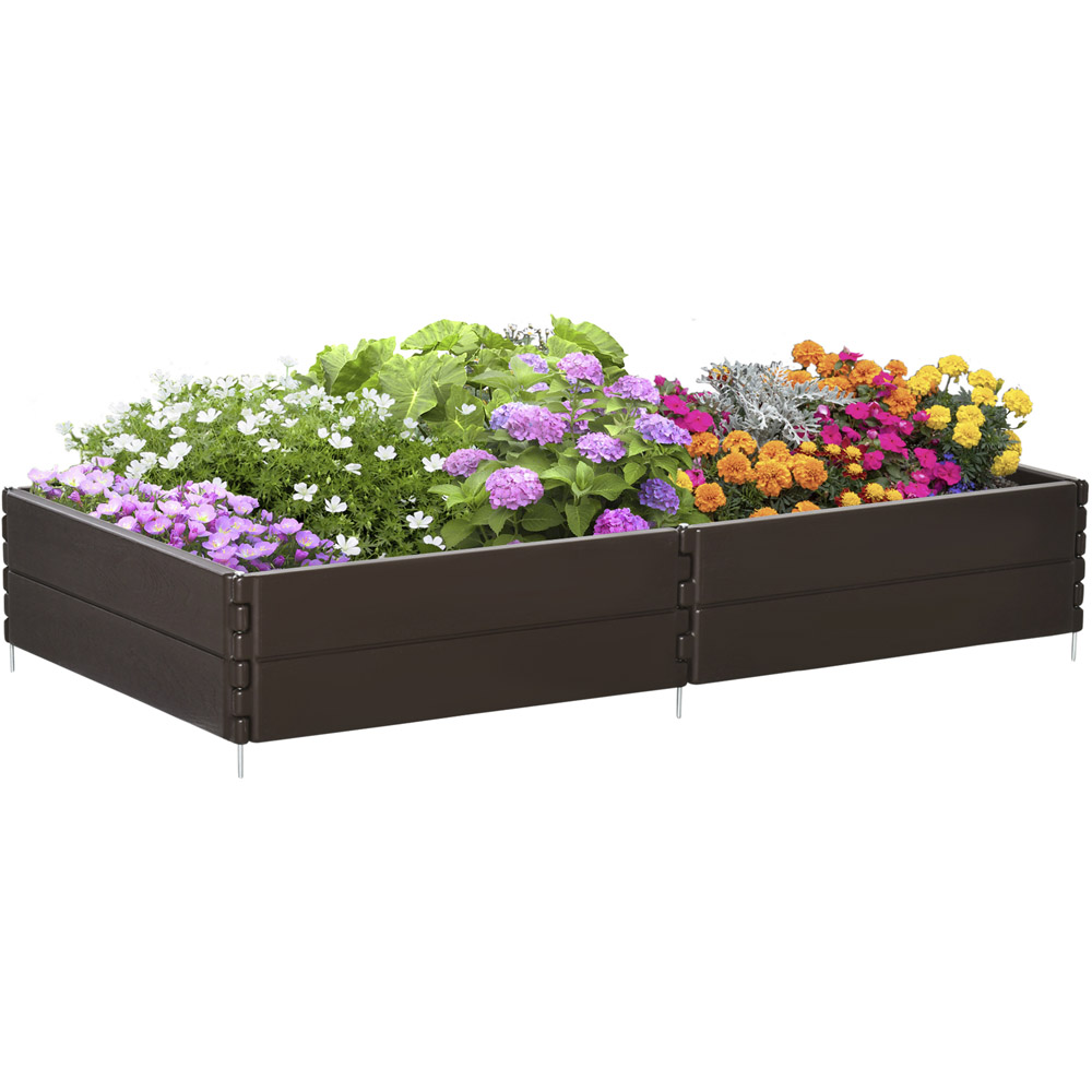 Outsunny Raised Garden Bed Outdoor Planter Box for Veggies and Flowers 6 Panels Image 1