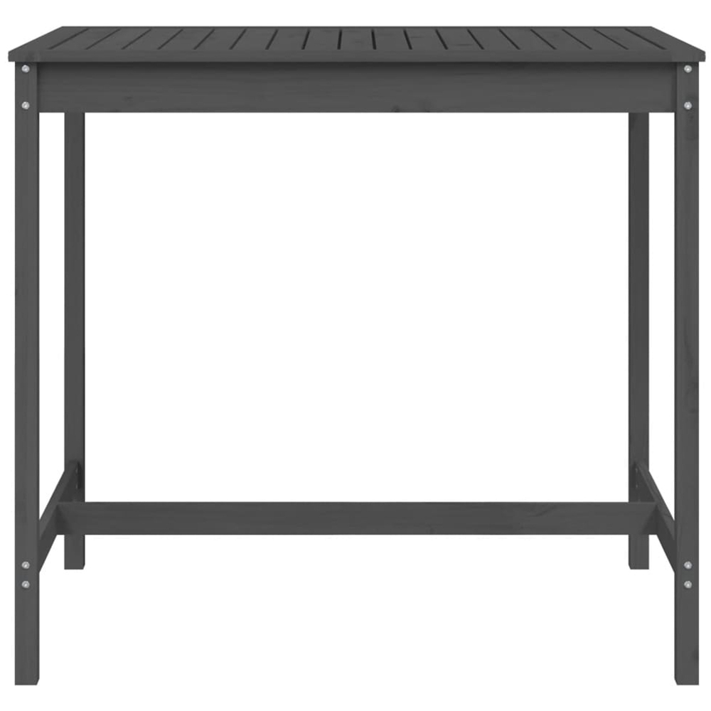 vidaXL 4 Seater Solid Pine Wood Slatted Garden Dining Table Grey Image 3