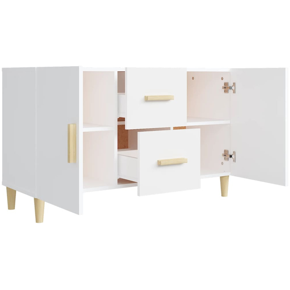 vidaXL 2 Door 2 Drawer White Sideboard Image 5