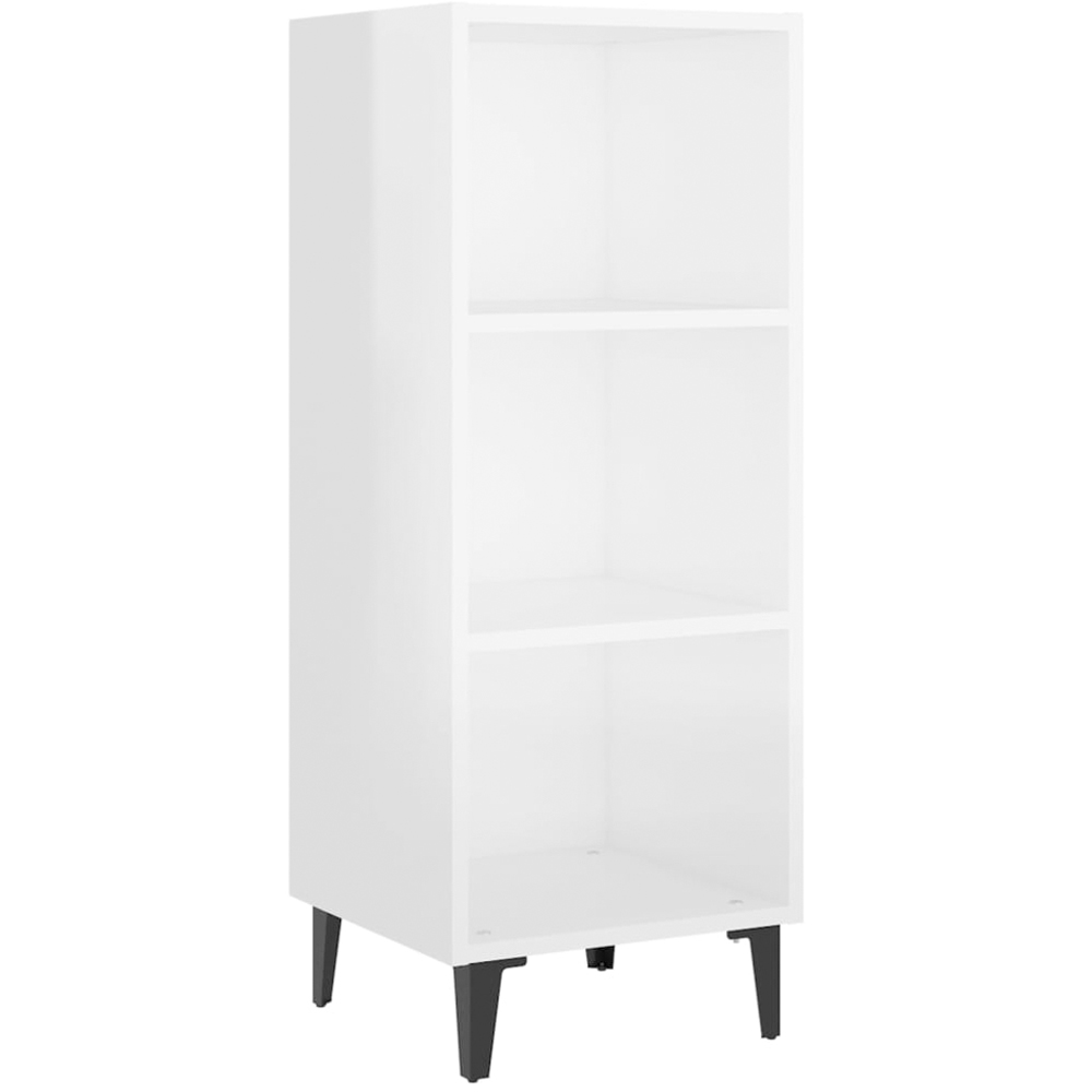 vidaXL 3 Shelf High Gloss White Sideboard Image 2