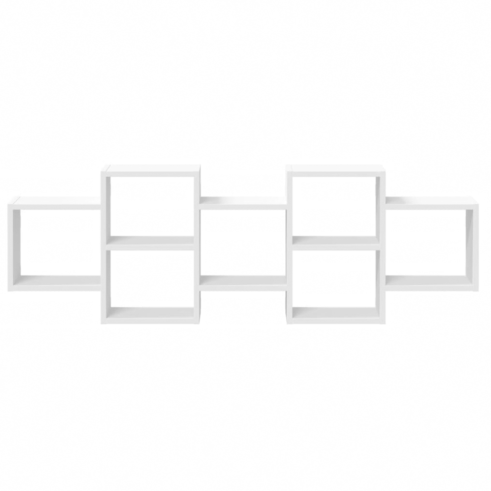 vidaXL 7 Shelf White Floating Wall Shelf Image 2