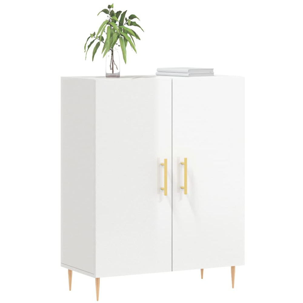 vidaXL 2 Door High Gloss White Sideboard Image 3