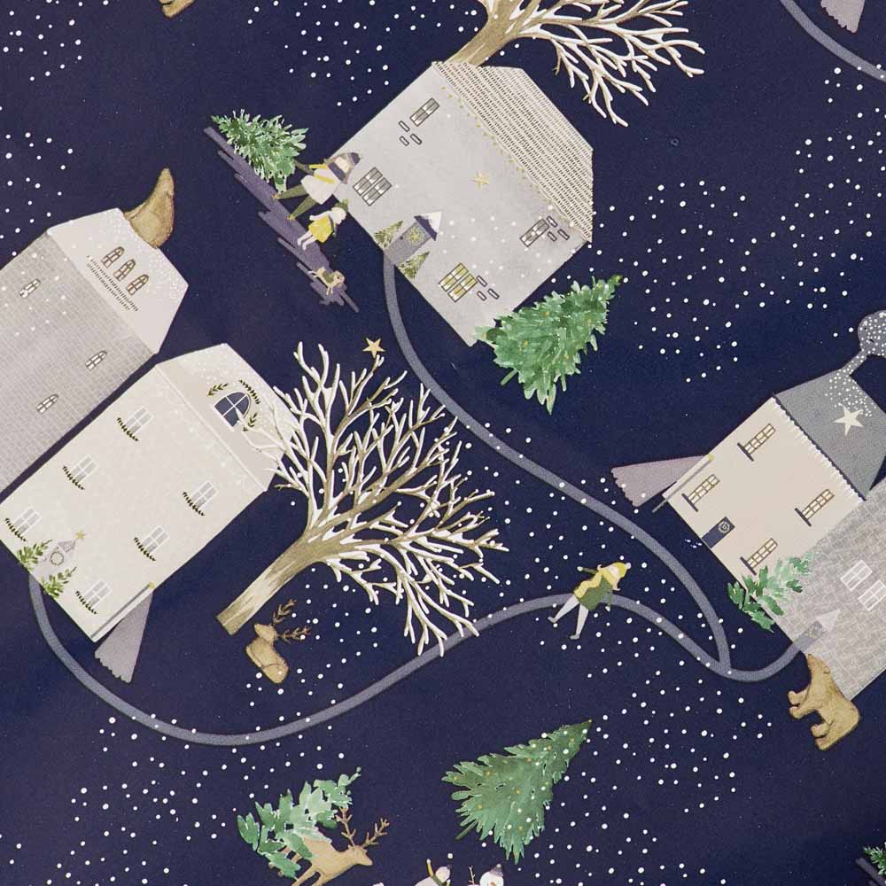 Wilko 4m Blue Midwinter House Christmas Wrapping Paper Image 2