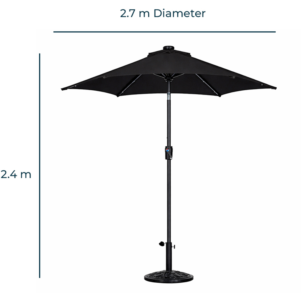 Jack Stonehouse Black Crank and Tilt Straight Parasol 2.7m Image 4