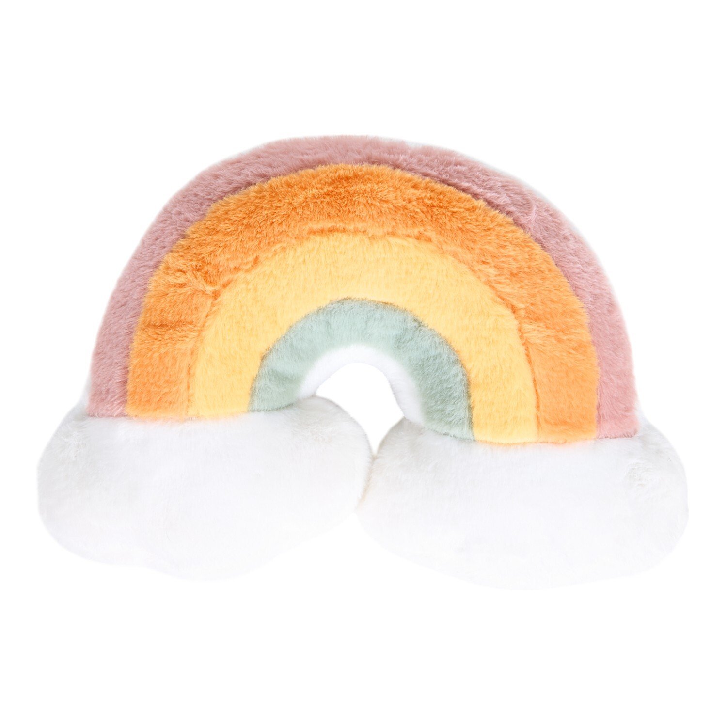 Rainbow Fur Cushion Multicolour Image 1