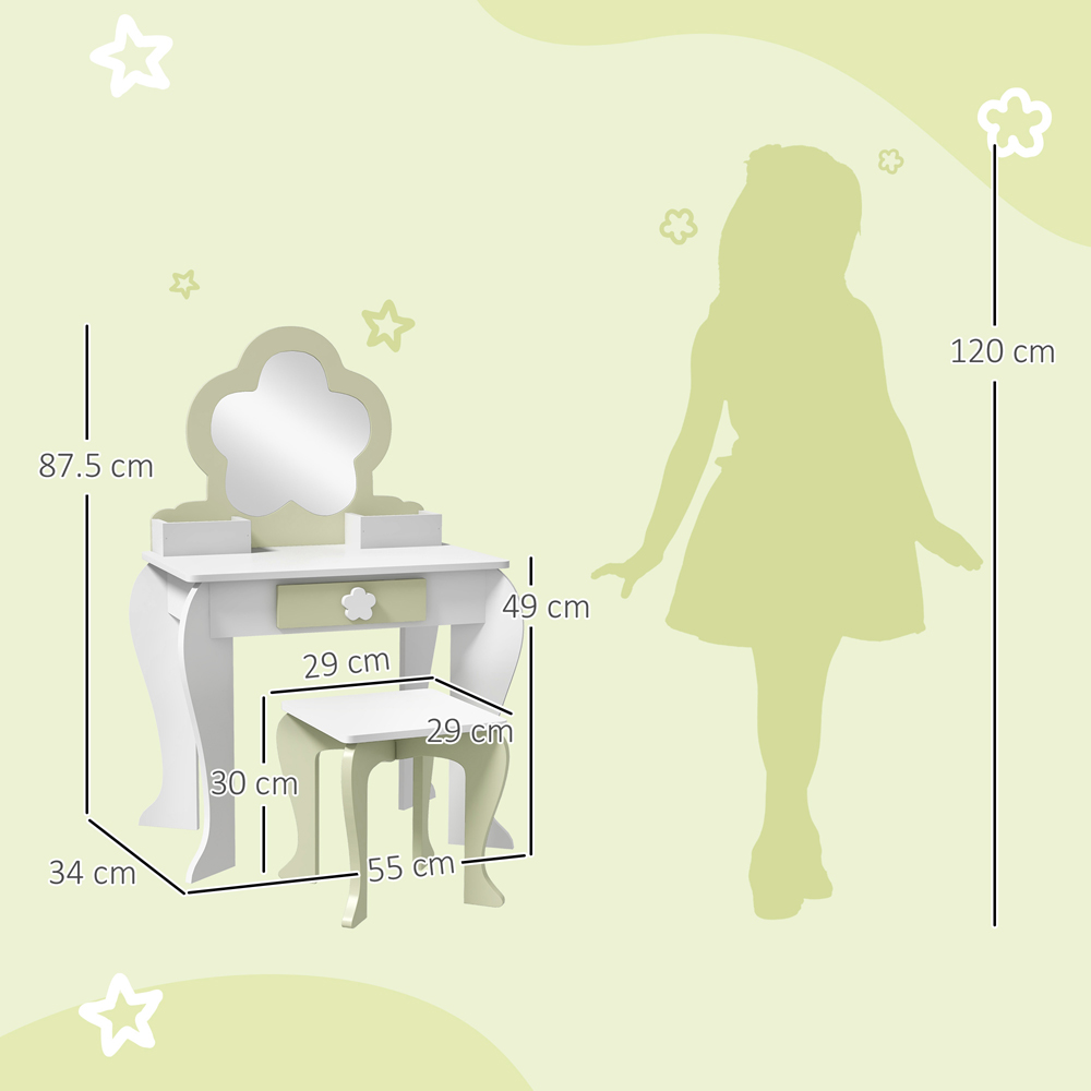 Tommy Toys White Flower Kids Vanity Table Set Image 8