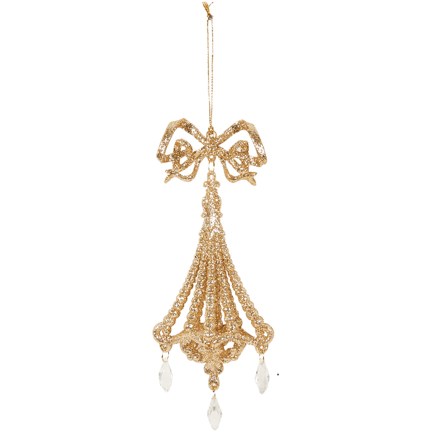 Champagne Gold Glitter Droplet Decoration - Champagne Gold Image 1