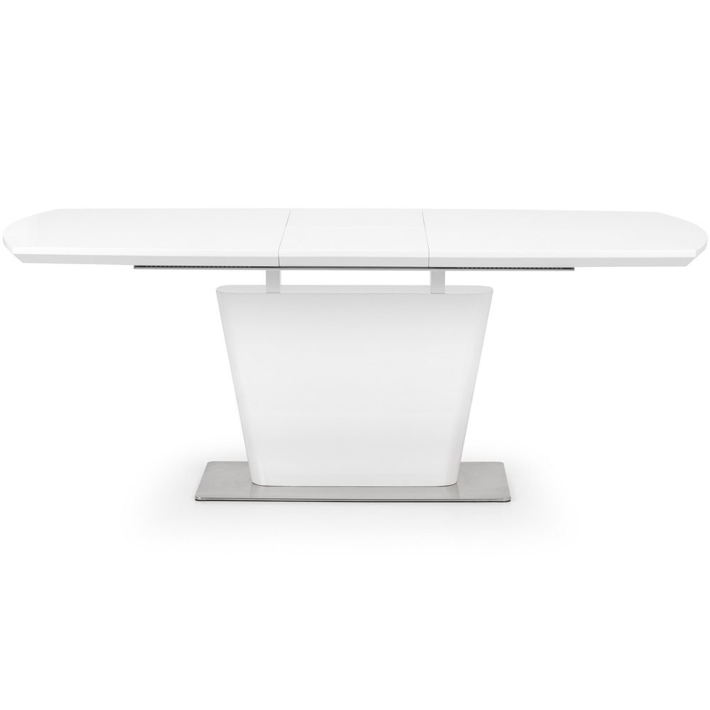 Julian Bowen Como 6 Seater White High Gloss Table with Brown Luxe Chairs Image 4