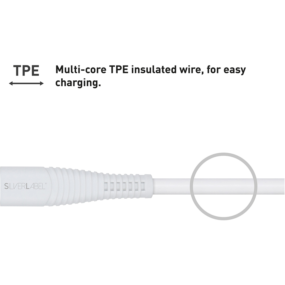 SilverLabel White USB-A to Lightning Cable 1m Image 4