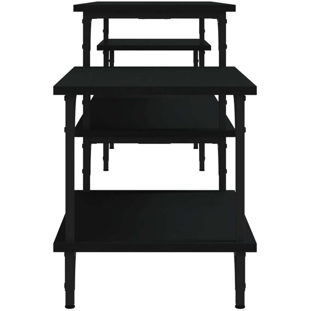 vidaXL 5 Shelf Black Wood and Steel TV Cabinet Image 5