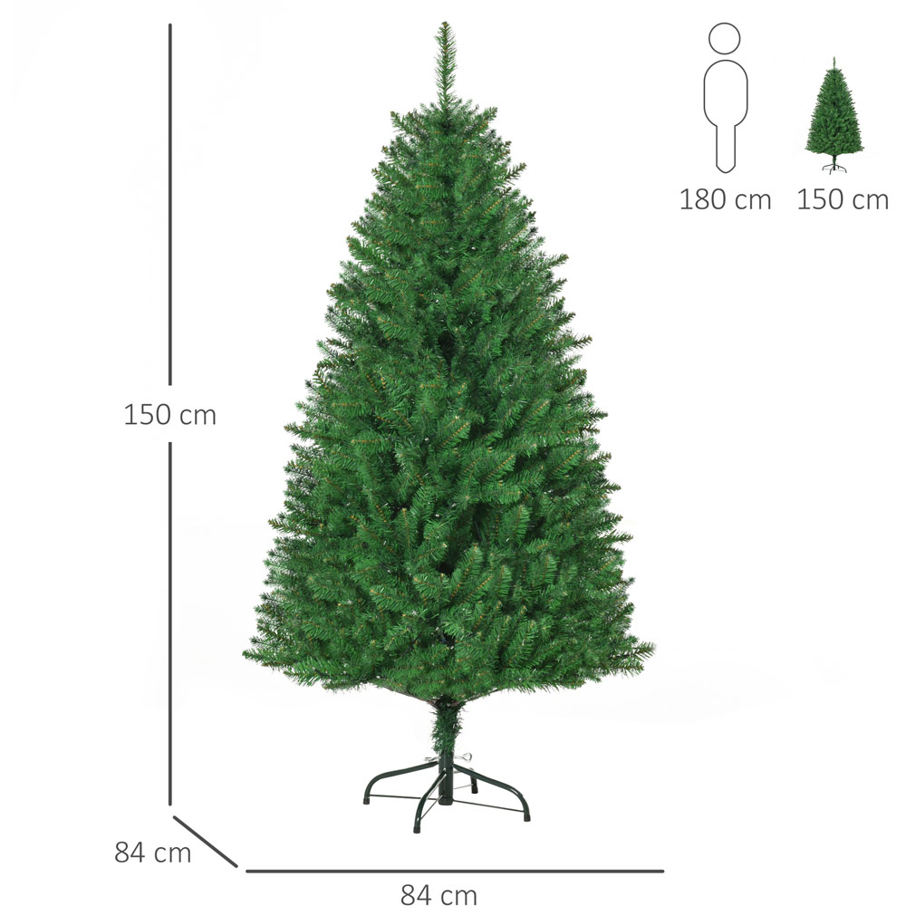 Everglow Warm White LED Pre-Lit Green Artificial Christmas Tree 5ft Image 7