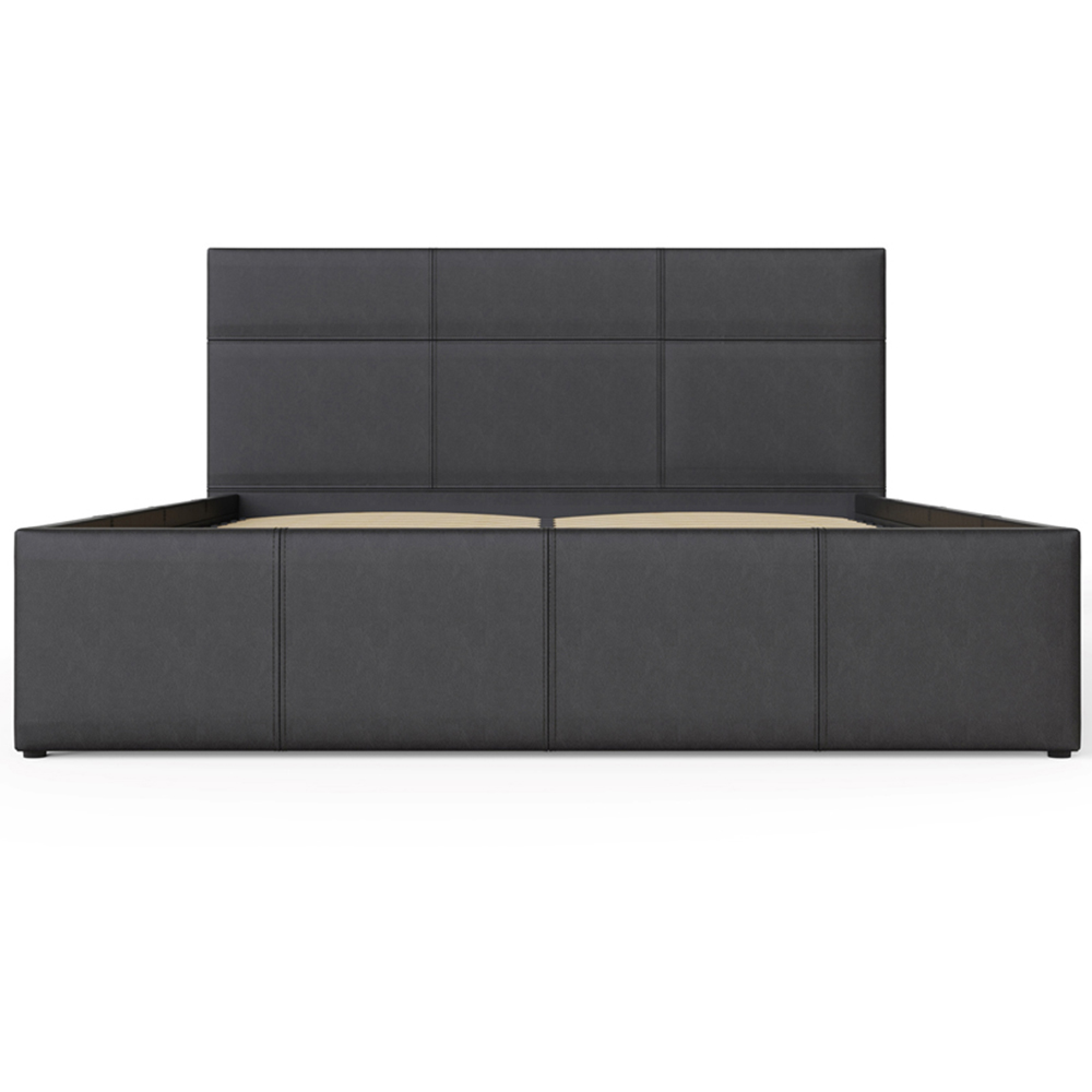 GFW Double Black Faux Leather Side Lift Ottoman Bed with Bonnell Mattress Image 5