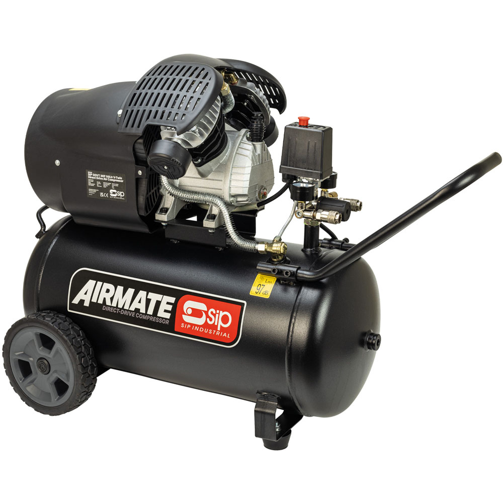SIP DDVT 3hp 50L V Twin Direct Drive Compressor Image 1