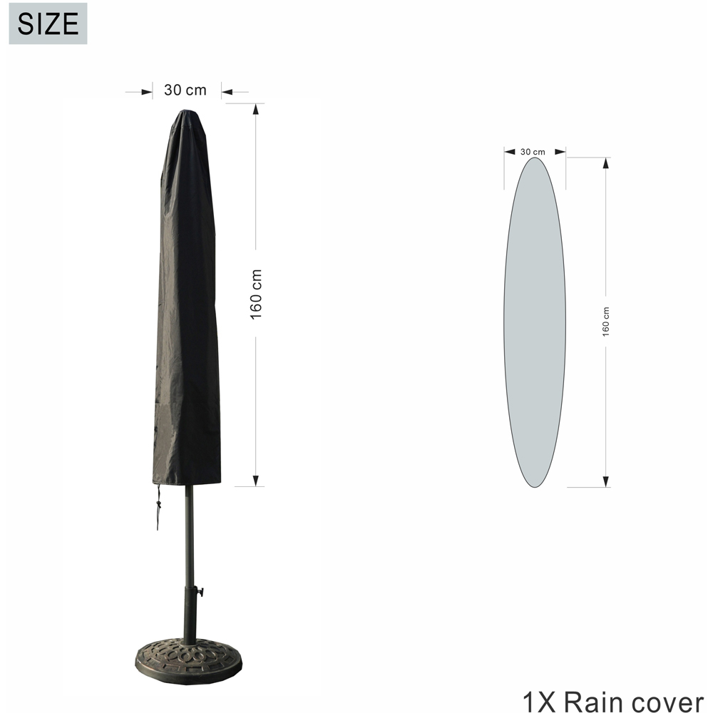Direct Wicker Black Garden All Weather Parasol Cover Image 8