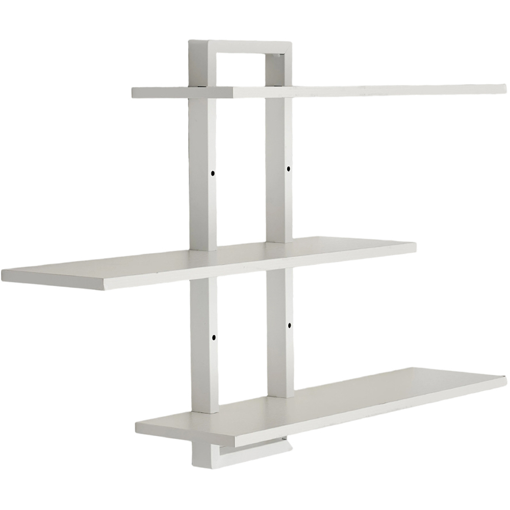 Living and Home3 Shelf White Wall-Mounted Floating Shelf Image 2
