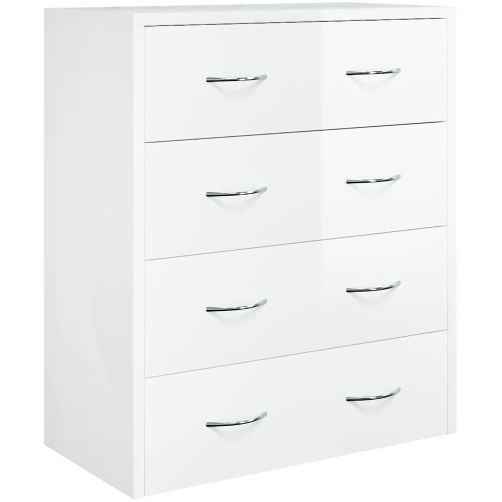 vidaXL 4 Drawer High Gloss White Sideboard Image 3