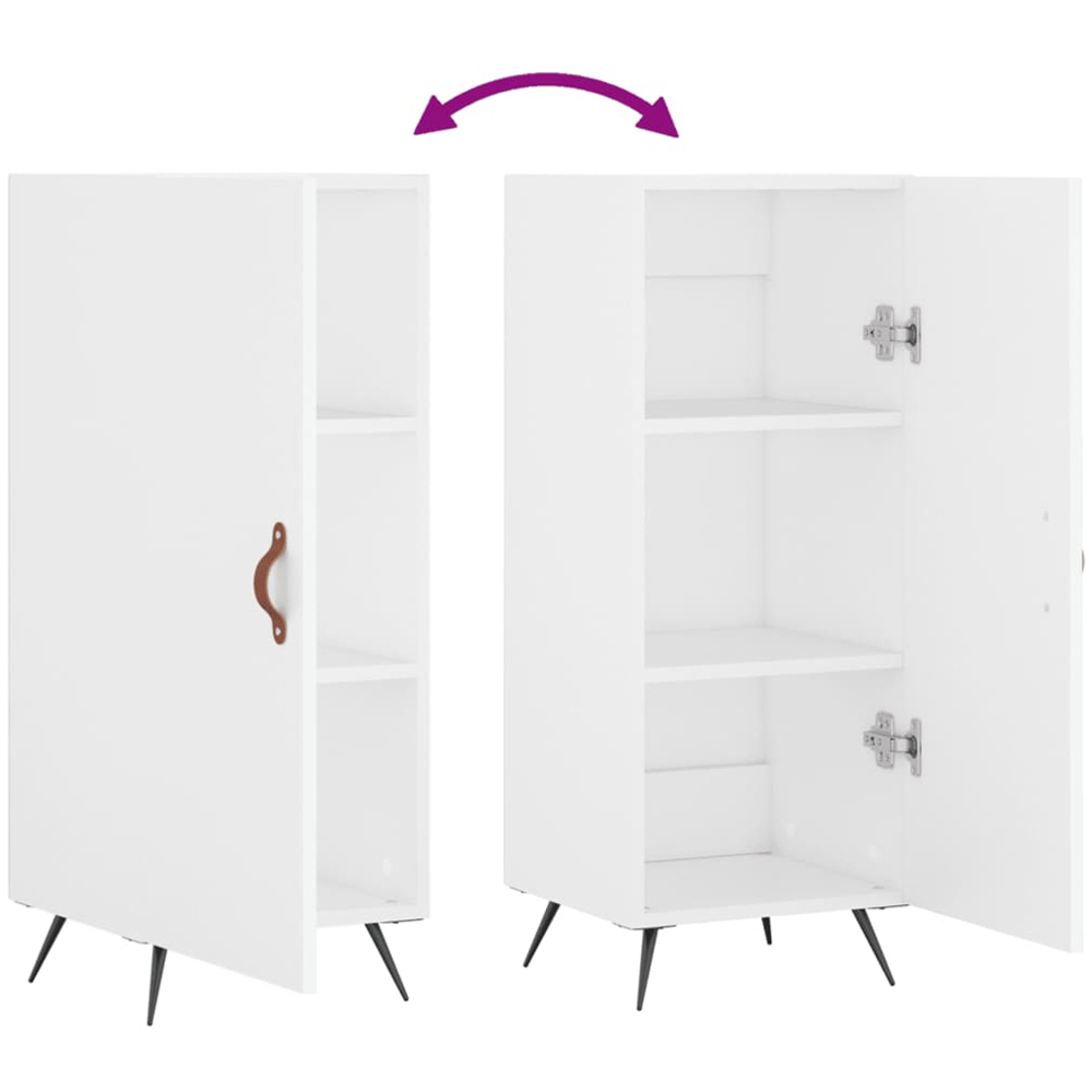 vidaXL Single Door White Sideboard Image 9