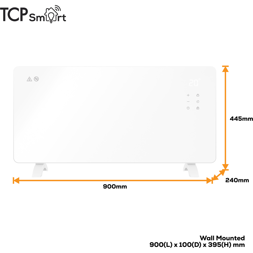 TCP Smart Moonlight White Energy Monitoring Glass Panel Heater 2500W 900 x 445mm Image 9