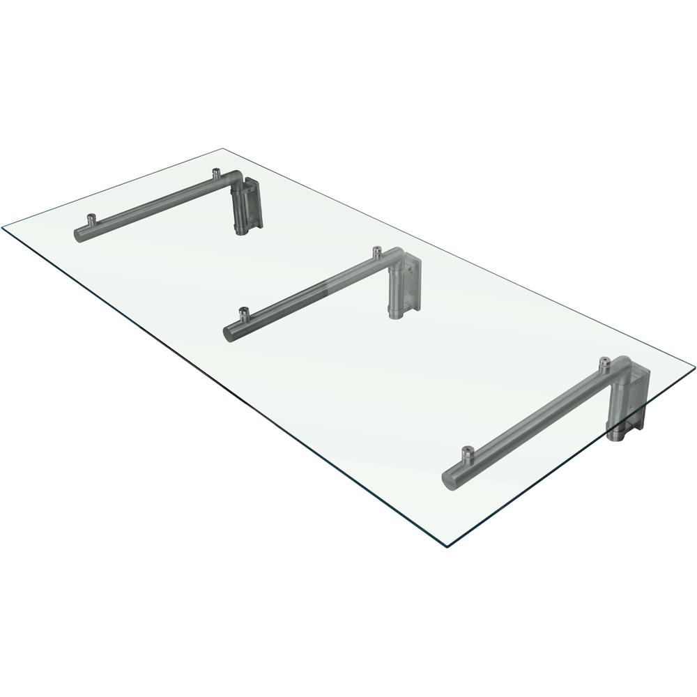 Monster Shop Silver Glass Door Canopy and Brackets 80 x 180cm Image 2