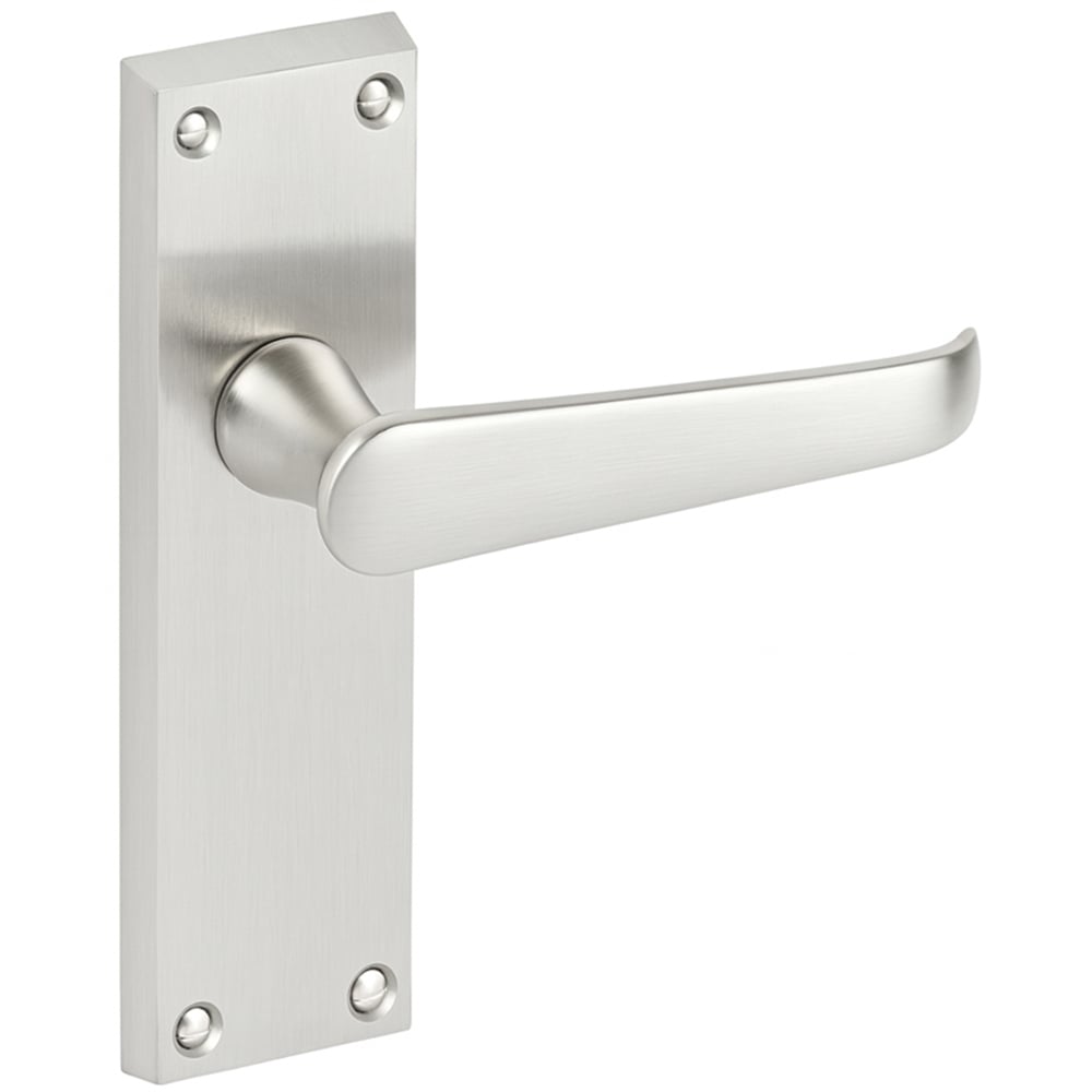 Golden Grace Victorian Brushed Chrome Lever Latch Handle Pair with Fittings 11 Pack Image 1