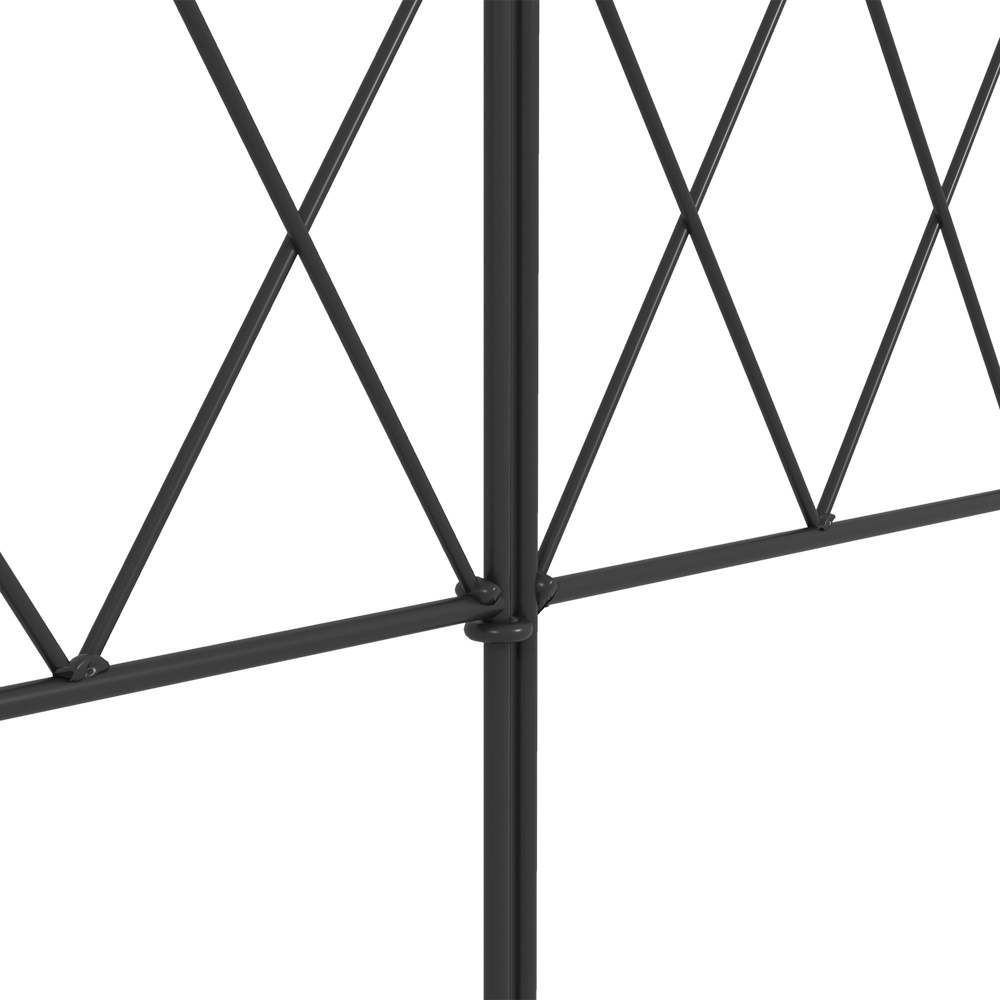 Outsunny Black Outdoor Picket Fence Panels with Swirls 61 x 300cm Image 3