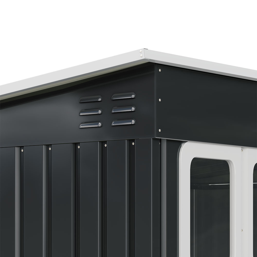 Living and Home 9 x 6ft Galvanised Metal Storage Shed with Vent Image 5