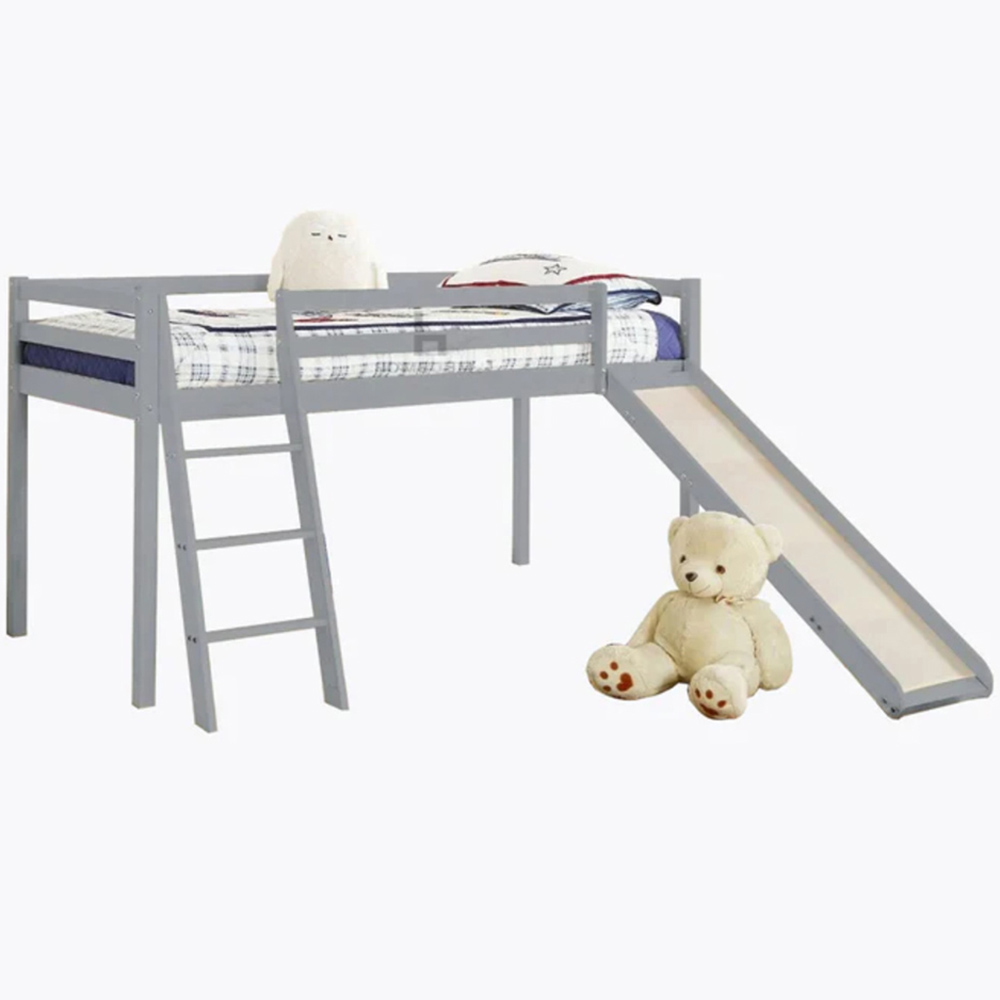 Home Detail Newark Single Grey Wooden Mid Sleeper with Slide Image 2