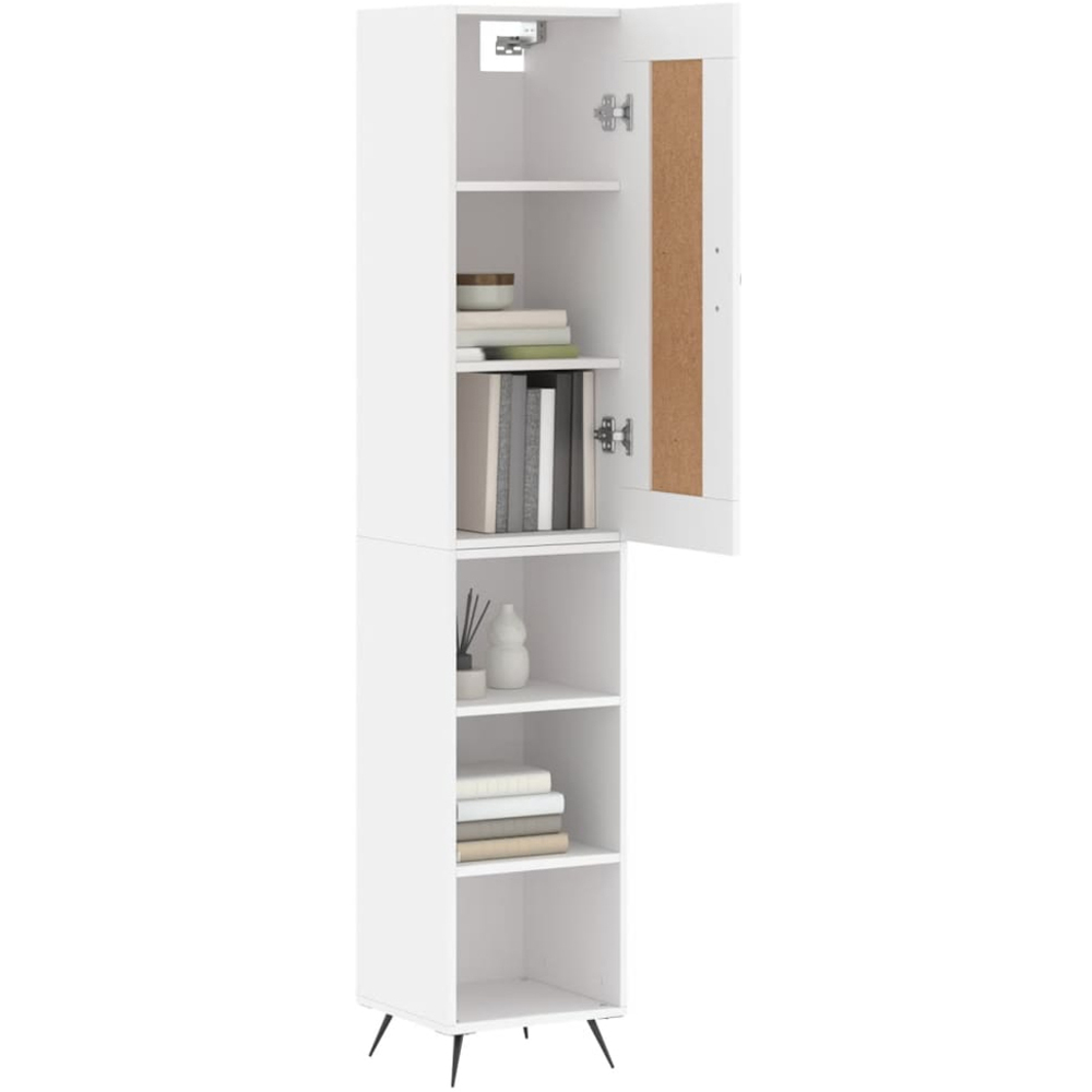 vidaXL Single Door 3 Shelf White Highboard Image 3