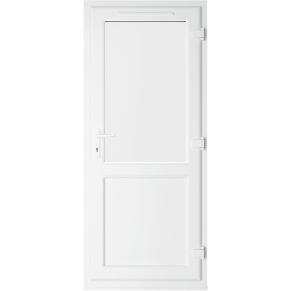 Crystal Agate and White Half Glass LH Open Clear Triple Glazed Door 840 x 2090mm Image 3