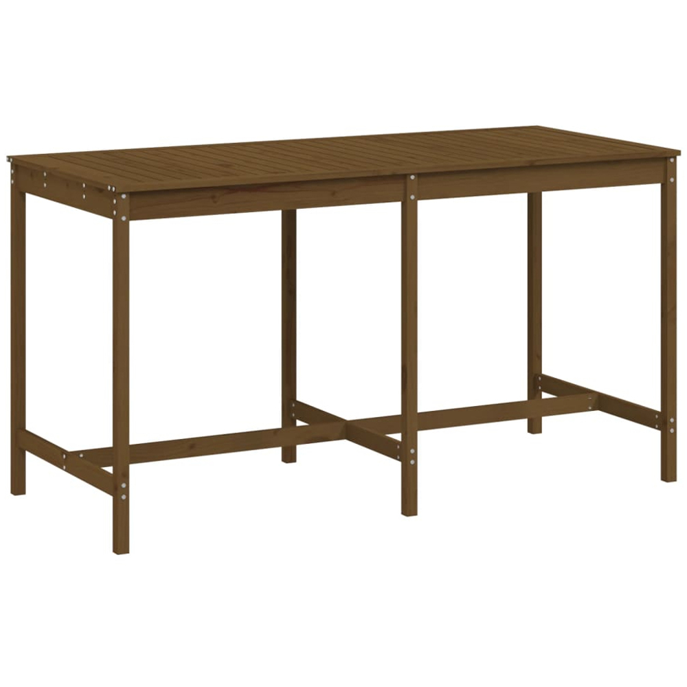 vidaXL 8 Seater Solid Pine Wood Slatted Garden Dining Table Honey Brown Image 2
