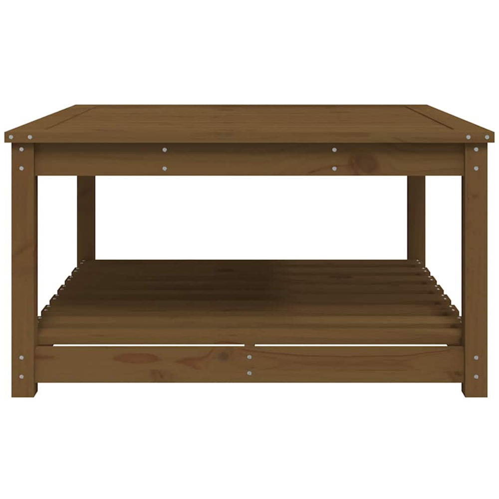 vidaXL Single Shelf Honey Brown Solid Pine Wood Slatted Garden Table 82.5 x 82.5cm Image 4