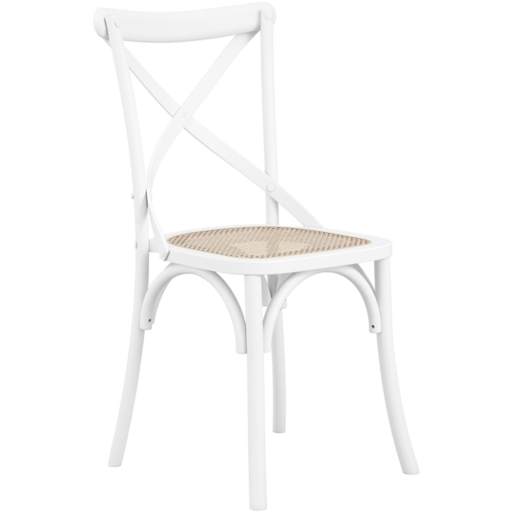 Fitzroy Set of 2 White Cane Dining Chair Image 2