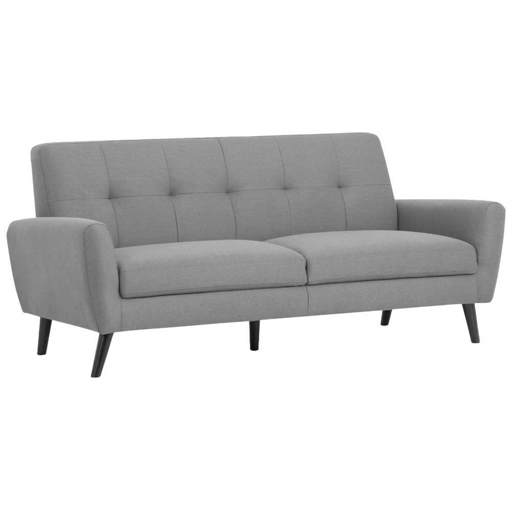 Julian Bowen Monza 3 Seater Grey Compact Retro Sofa Image 2