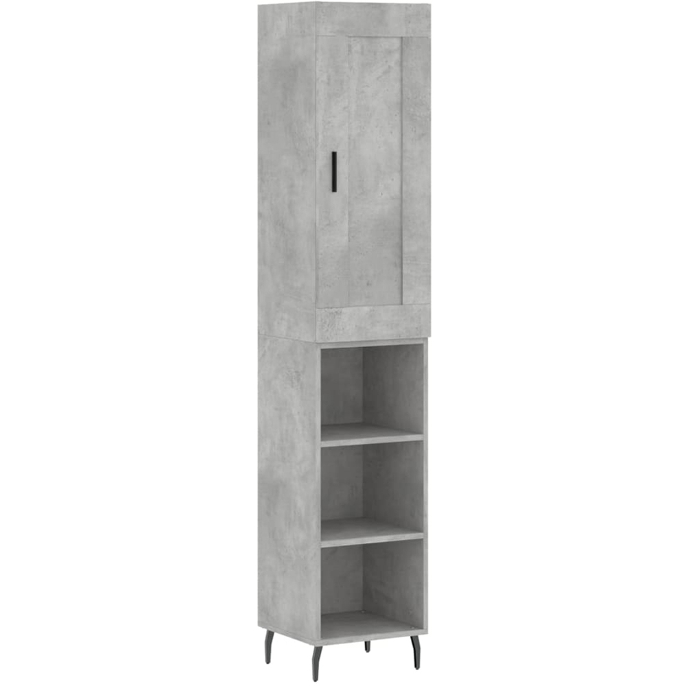 vidaXL Single Door 3 Shelf Highboard with Metal Legs Image 2
