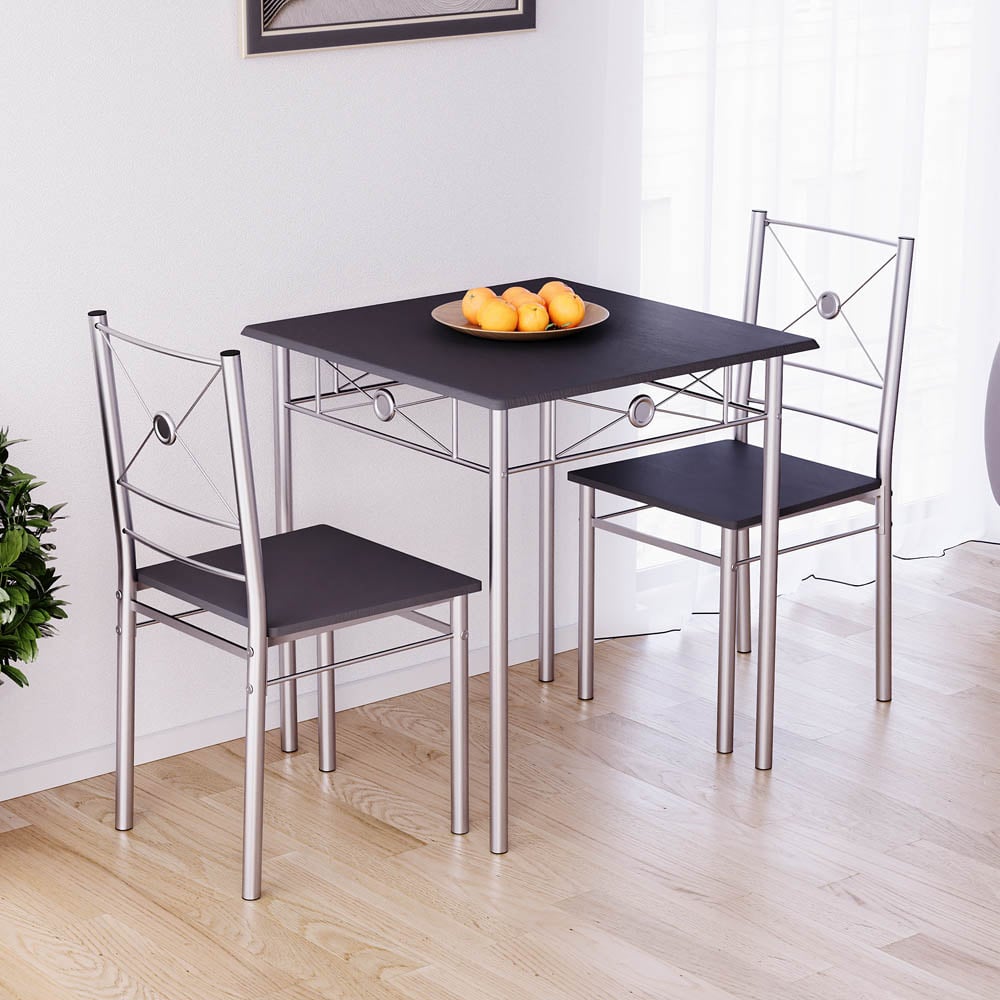 Vida Designs Roslyn 2 Seater Square Dining Set Black Image 5