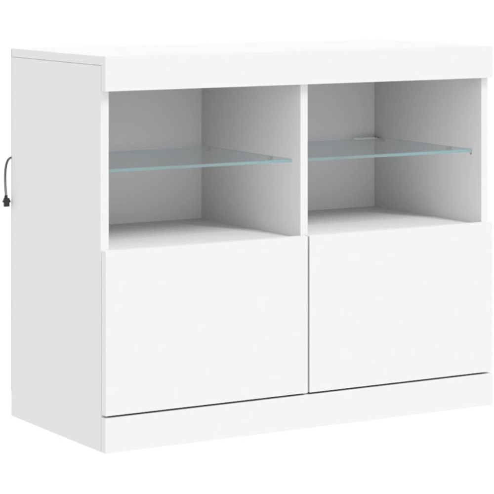 vidaXL 4 Door 8 Shelf White LED Sideboard Image 8
