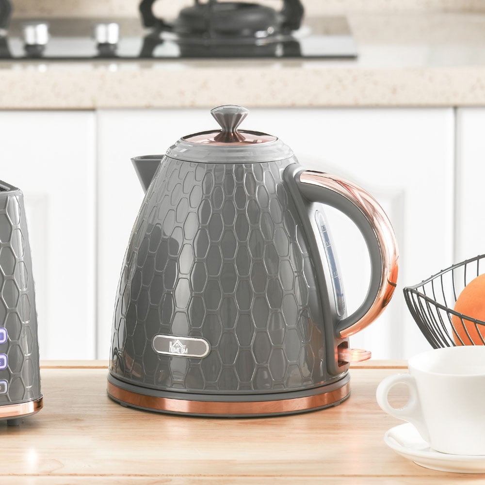 HOMCOM 800-206V70GY Grey 1.7L Fast Boil Electric Kettle 3kW Image 2