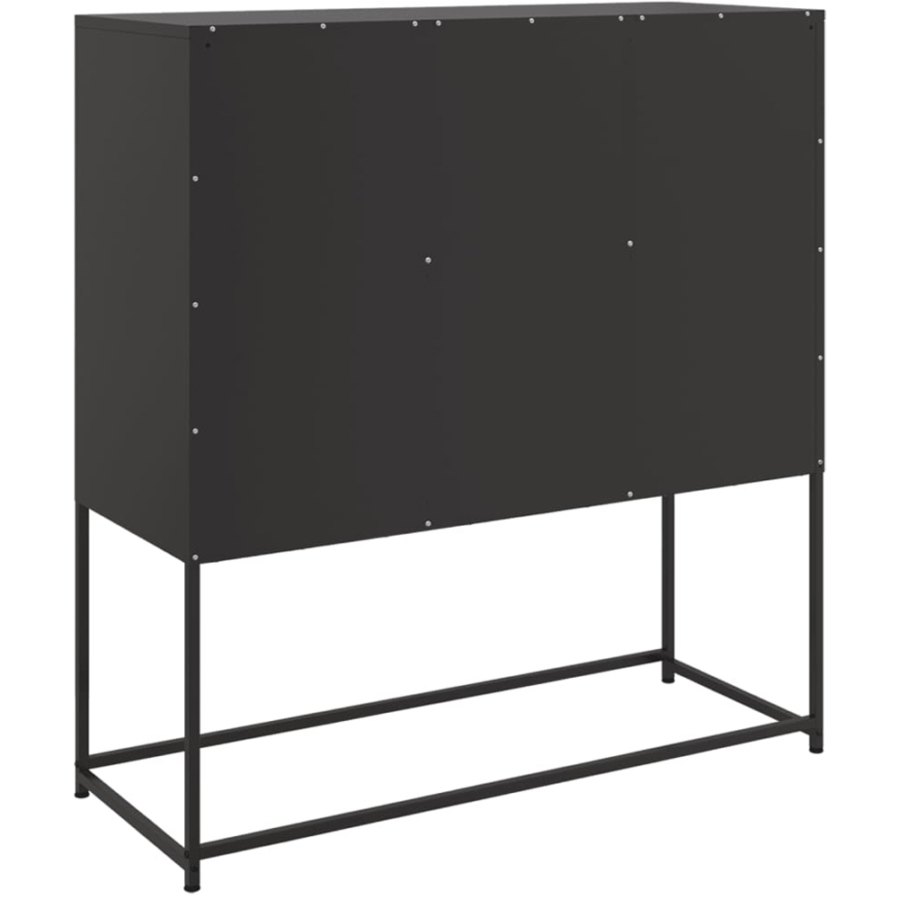 vidaXL 6 Door Black Metal Sideboard Image 8