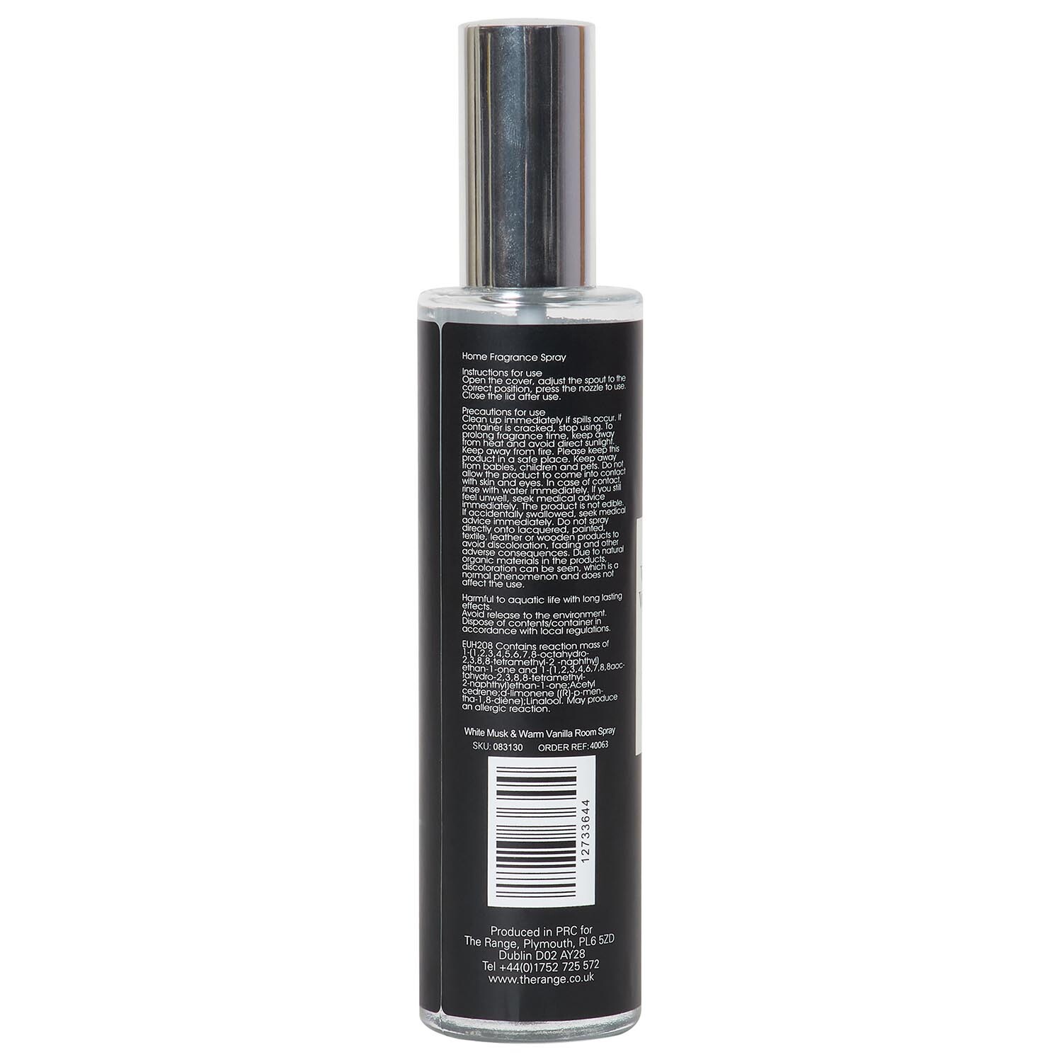 White Musk & Warm Vanilla Room Spray 100ml - Black Image 2