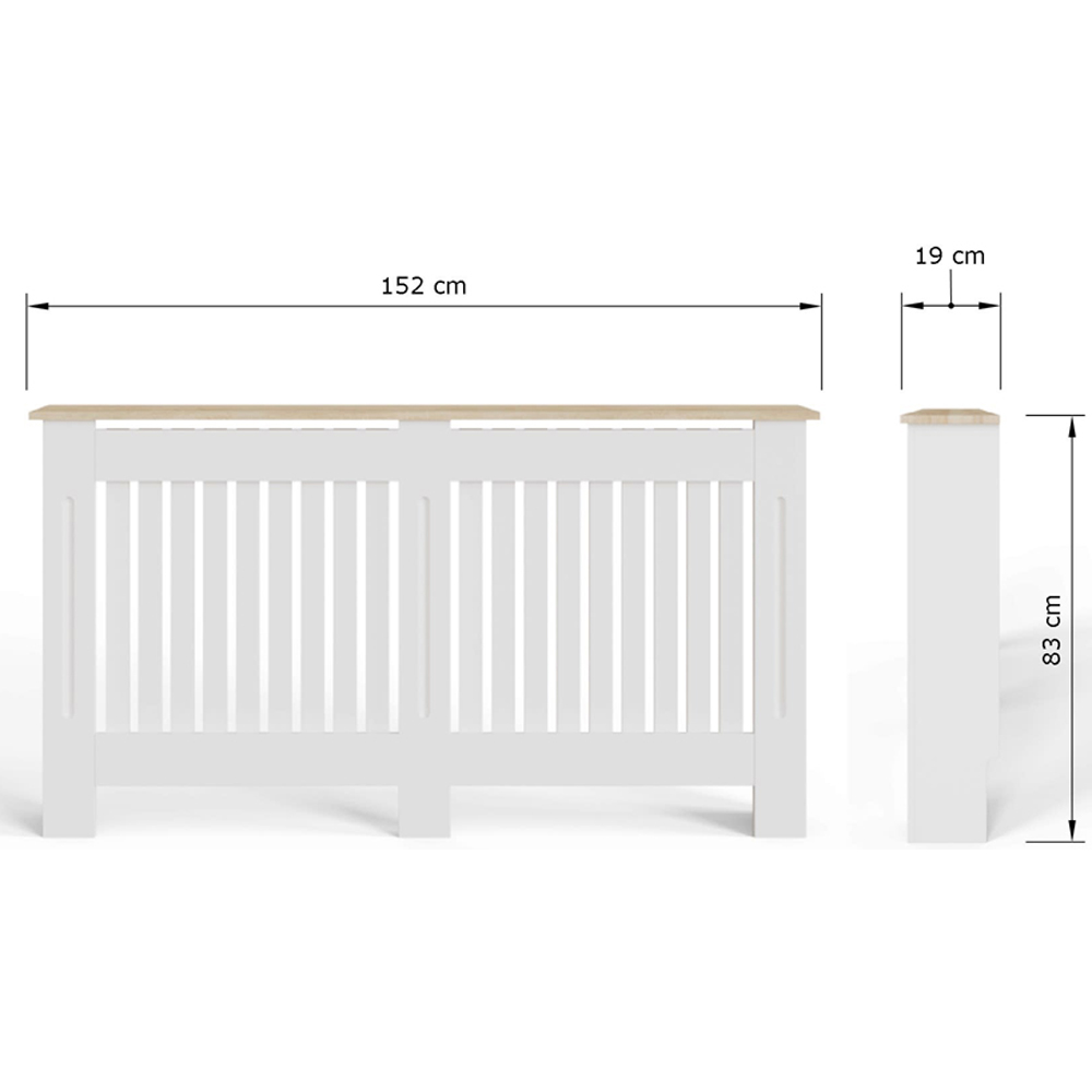 GFW Longslow Classic White Vertical Slat Radiator Cover Large Image 7