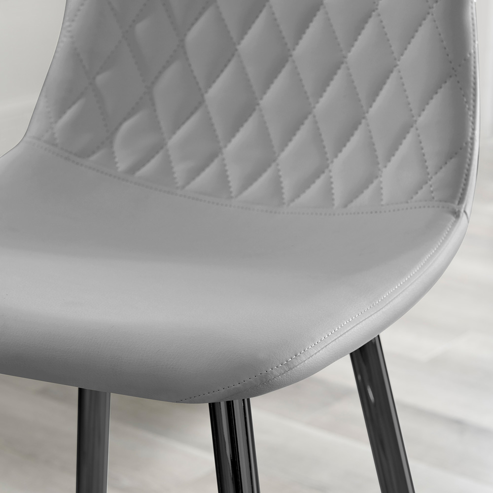 Furniturebox Solara Grey and Black Faux Leather Bar Stool Set of 2 Image 2