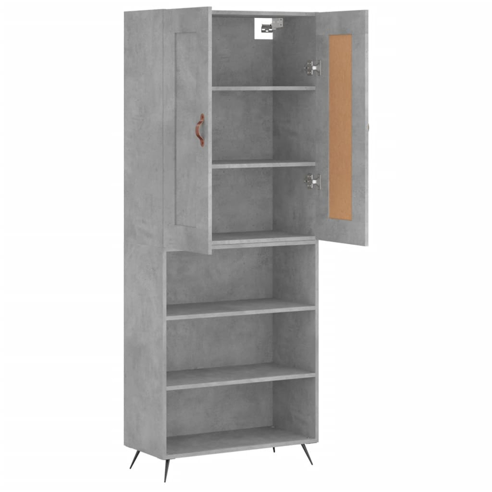 vidaXL 2 Door 3 Shelf Concrete Grey Wide Highboard Image 4
