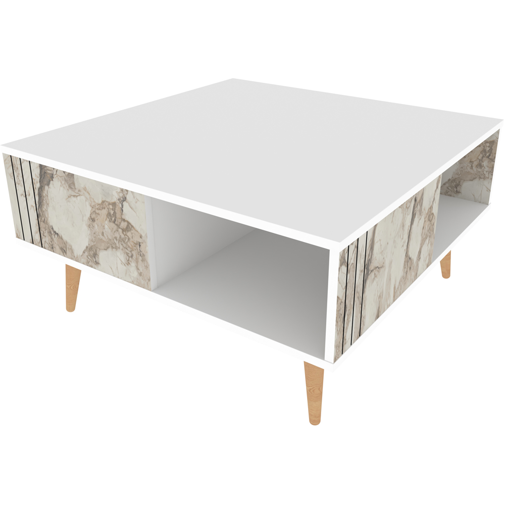 Decorotika Ronas Single Shelf White and Ephesus Square Coffee Table Image 4