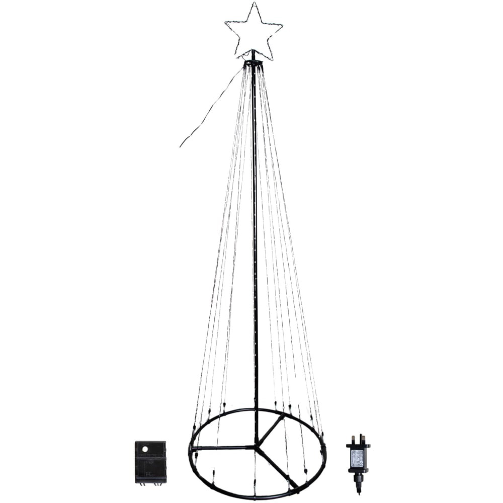 Samuel Alexander 580 Cool and Warm White LED Multi-Function Pyramid Christmas Cone Tree 7ft Image 1