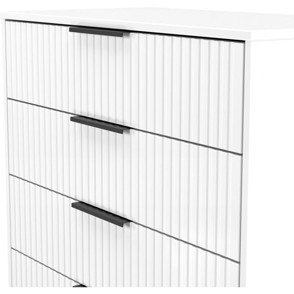 Crowndale Fluted 5 Drawer White Matt Chest of Drawers Ready Assembled Image 5