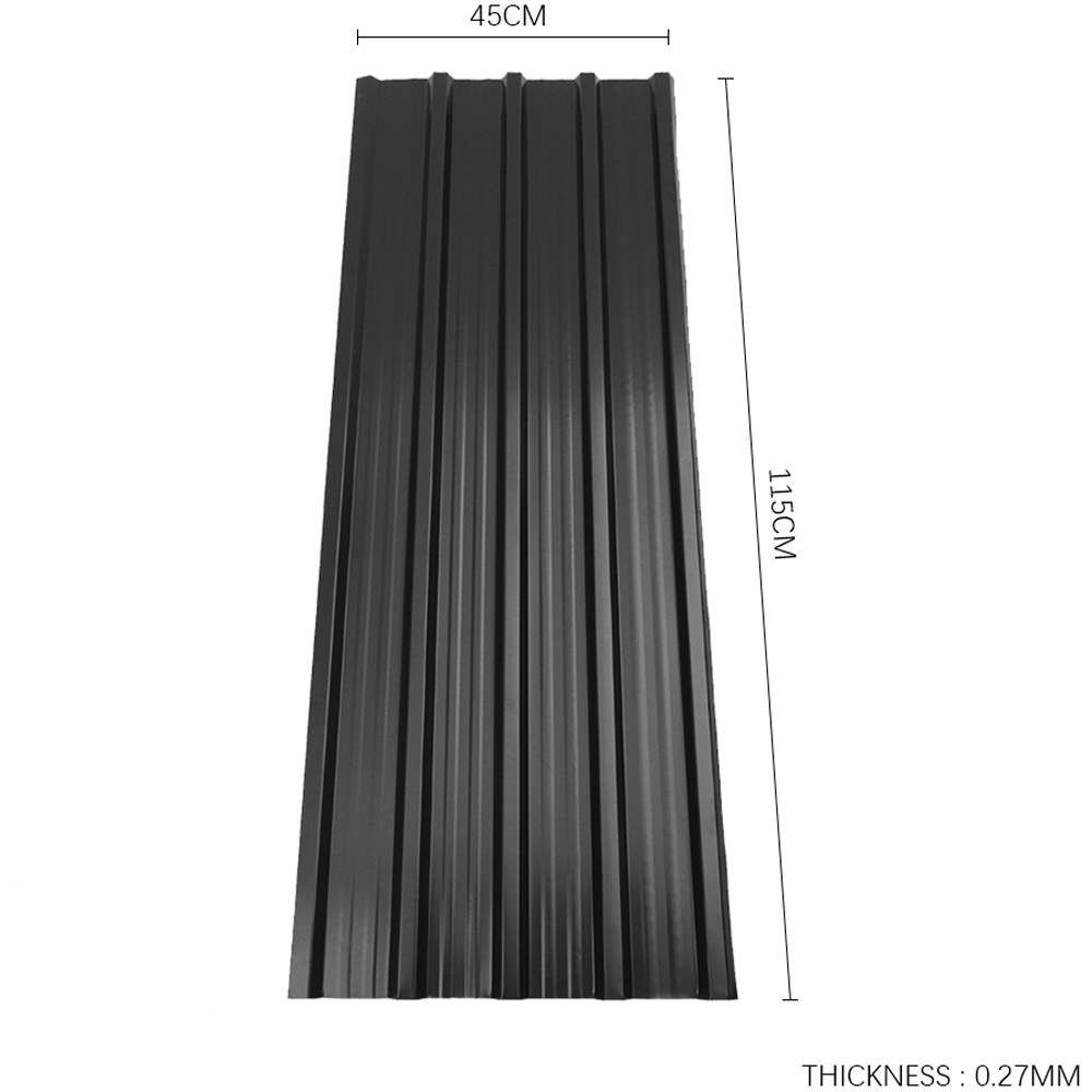 Living and Home 12 Piece Black Premium Galvanized Steel Corrugated Roof Panel Image 9