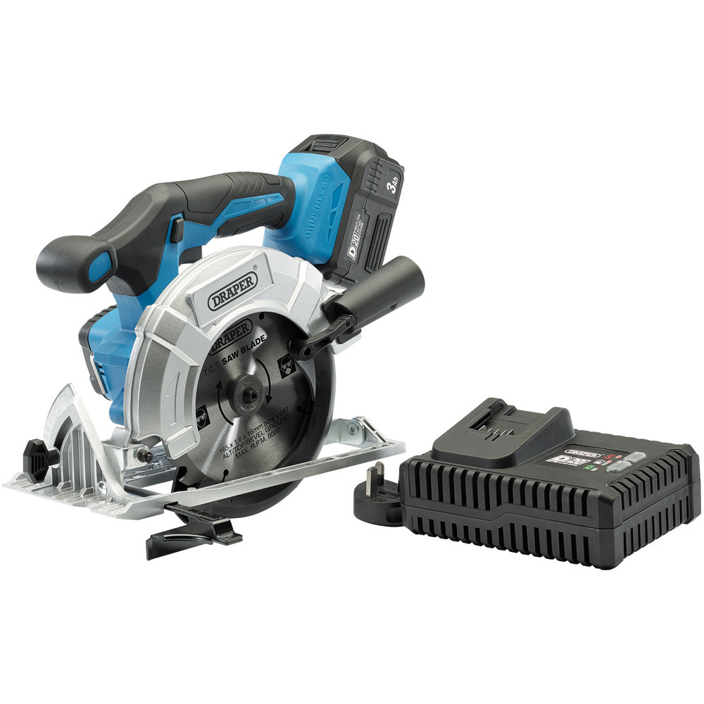 Draper D20 20V Brushless Circular Saw with Battery and Fast Charger Image 1